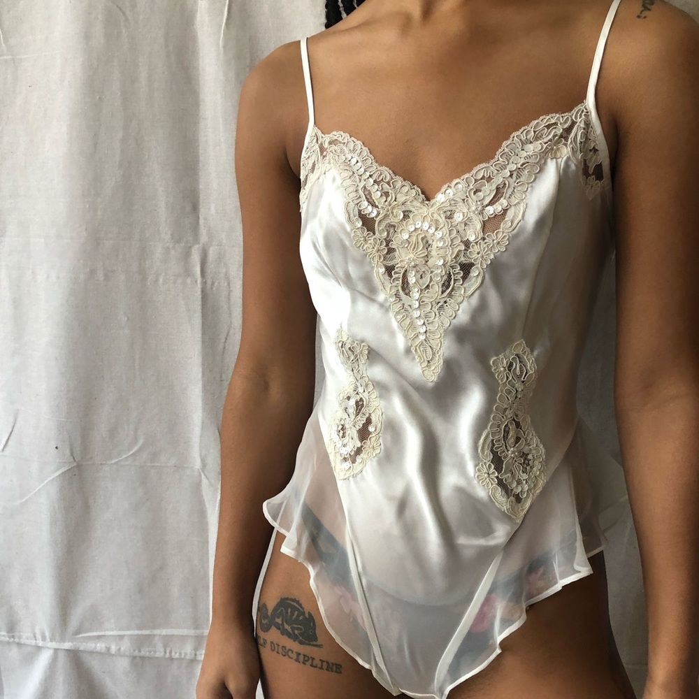 Vintage Victoria Secret size small teddy bodysuit